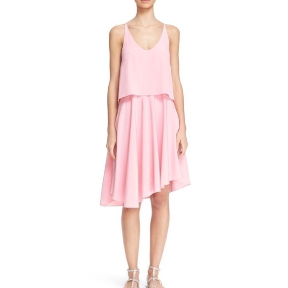 Tibi Pink Silk Double Layer Dress Size 0 - Picture 1 of 4